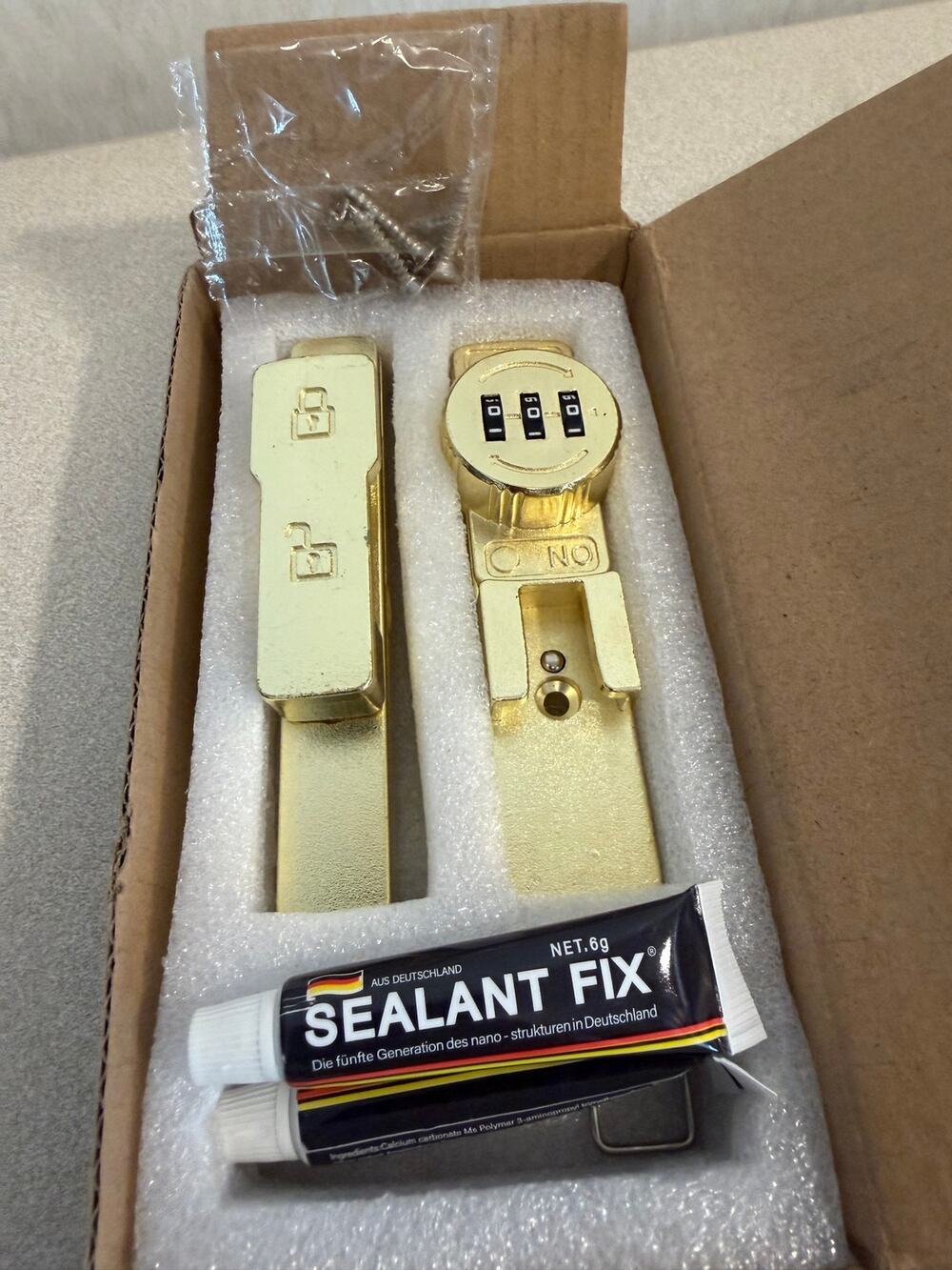 Gold Keyless 3 Digit Combination Cabinet Lock No Drill Adhesive Drawer Door